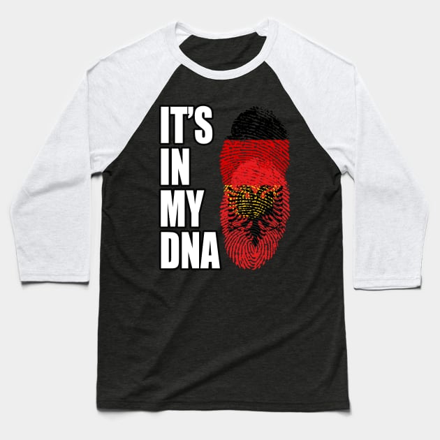 German and Albanian Mix DNA Heritage Baseball T-Shirt by Just Rep It!!